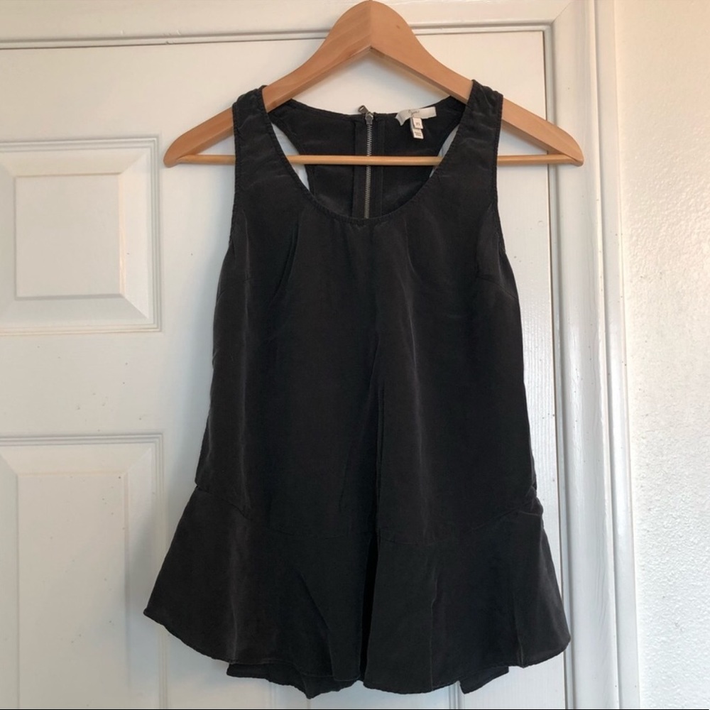 Joie Cosma Zip Ruffle 100% Silk Tank Top
